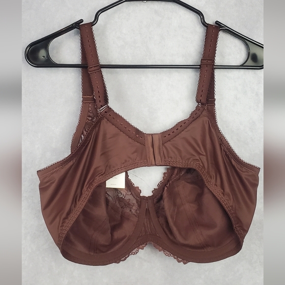 Delimira Balconette Bra Lace Not Padded Underwire Minimizer Hazelnut Size 42DD - Picture 2 of 5